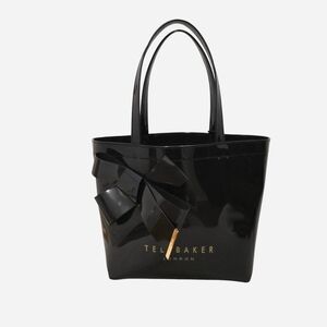 Ted Baker London Y2K Black Patent Vinyl Bow Tote Bag - New With Tag